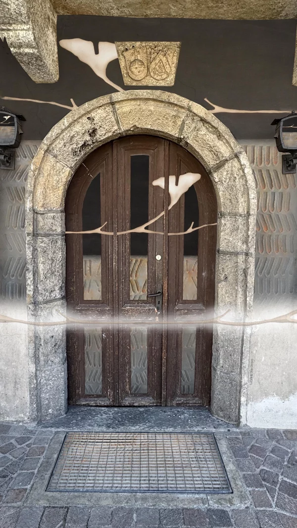 Grille Porte </br>Gaggiographie avec une</br>Oeuvre de JJ.Putallaz