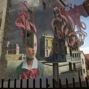 La Grande Façade Blanche</br>Gaggiographie avec une</br>Oeuvre de Sylvie Forêt