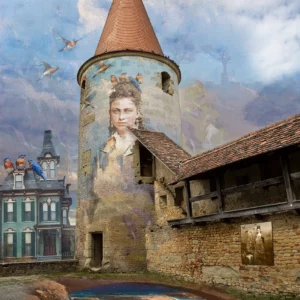 La tour à pigeons</br>Gaggiographie avec une</br>Oeuvre de Sylvie Forêt