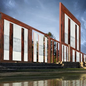 Entre deux colonnes</br>Gaggiographie avec une</br>Oeuvre de Zzurcher